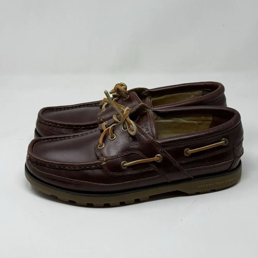 Sperry Authentic Original 3-Eye Lug Sole Boat Shoes Mens 10.5 M Brown Leather